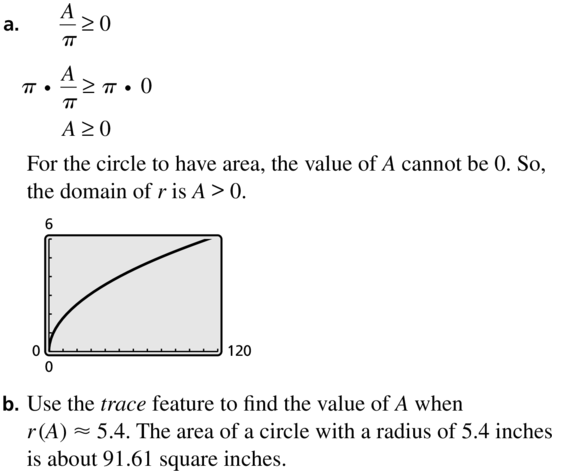 Big Ideas Math Algebra 1 Answer Key Chapter 10 Radical Functions and Equations 10.1 a 51
