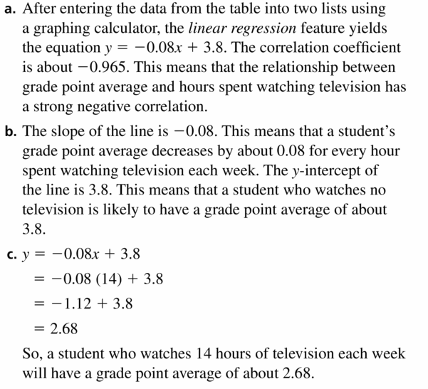 Big Ideas Math Algebra 1 Answers Chapter 4 Writing Linear Functions 4.5 Question 27.1