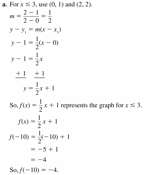 Big Ideas Math Algebra 1 Answers Chapter 4 Writing Linear Functions 4.7 Question 49.1