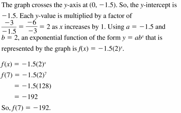Big Ideas Math Algebra 1 Answers Chapter 6 Exponential Functions and Sequences 6.3 Question 59