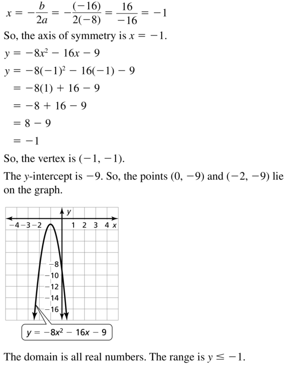 Big Ideas Math Algebra 1 Solutions Chapter 8 Graphing Quadratic Functions 8.3 a 15