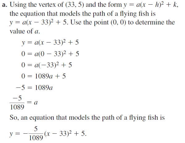 Big Ideas Math Algebra 2 Answers Chapter 2 Quadratic Functions 2.1 Question 45.1
