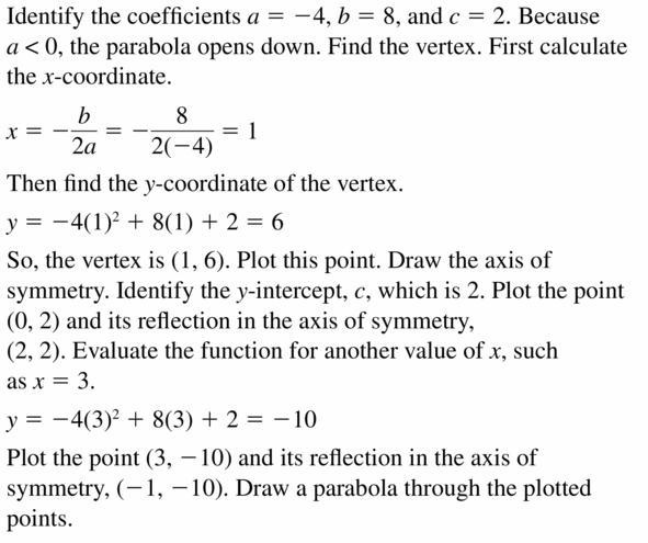 Big Ideas Math Algebra 2 Answers Chapter 2 Quadratic Functions 2.2 Question 23.1