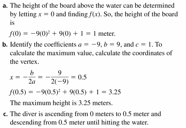 Big Ideas Math Algebra 2 Answers Chapter 2 Quadratic Functions 2.2 Question 49