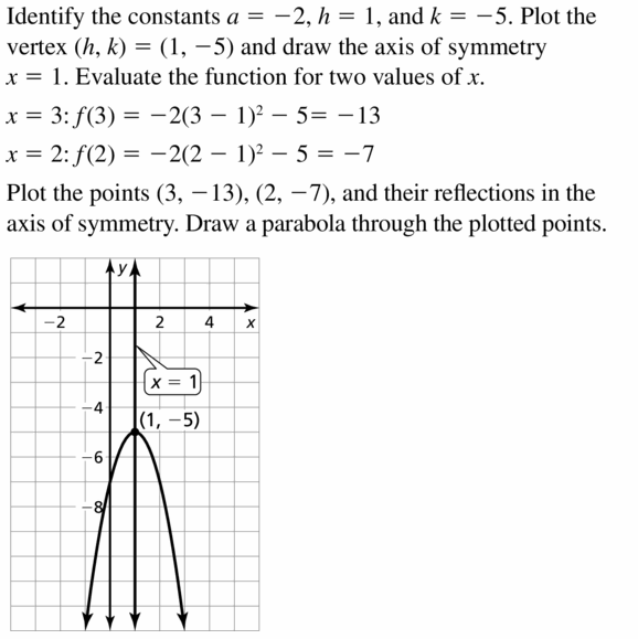 Big Ideas Math Algebra 2 Answers Chapter 2 Quadratic Functions 2.2 Question 9