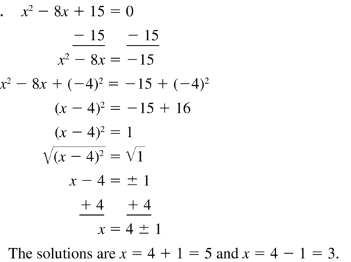 Big Ideas Math Answer Key Algebra 1 Chapter 9 Solving Quadratic Equations 9.4 a 25