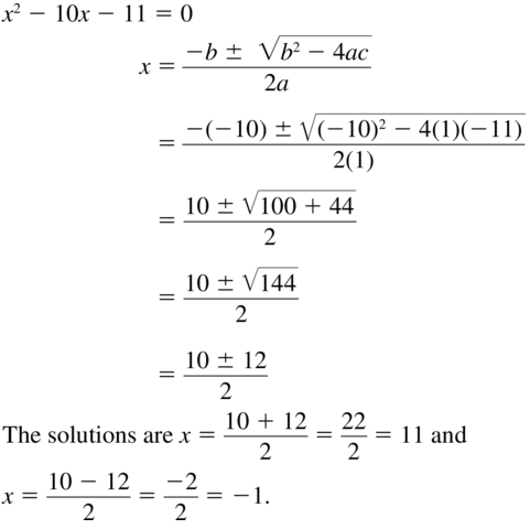 Big Ideas Math Answers Algebra 1 Chapter 9 Solving Quadratic Equations 9.5 a 11