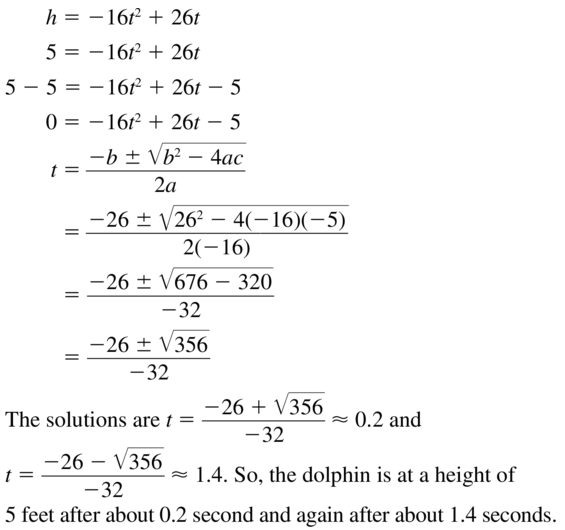 Big Ideas Math Answers Algebra 1 Chapter 9 Solving Quadratic Equations 9.5 a 23