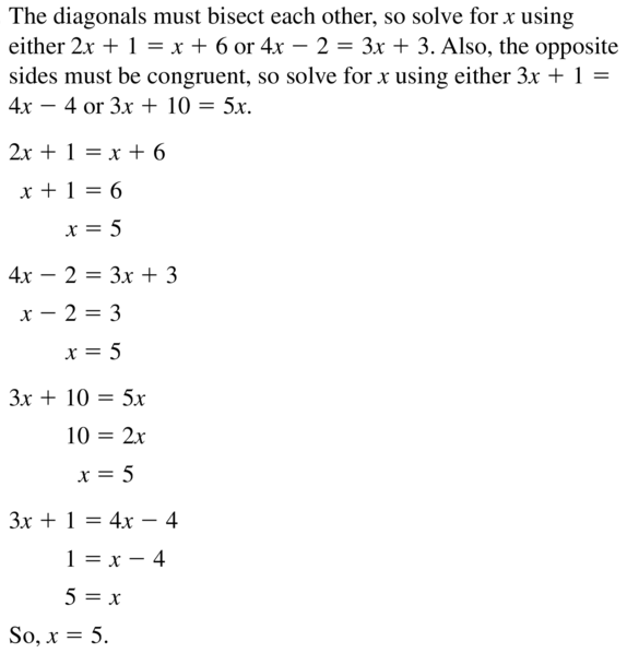 Big Ideas Math Geometry Answer Key Chapter 7 Quadrilaterals and Other Polygons 7.3 a 23