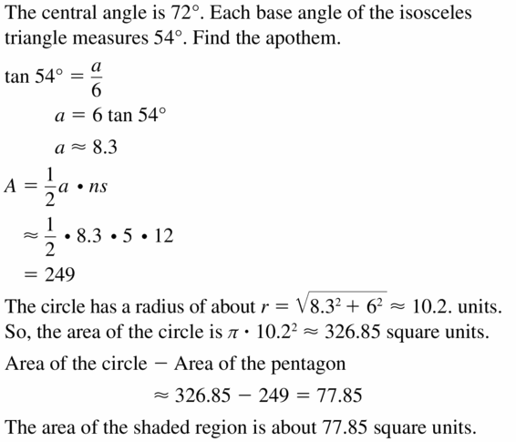 Big Ideas Math Geometry Answers Chapter 11 Circumference, Area, and Volume 11.3 Ques 27