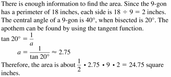 Big Ideas Math Geometry Answers Chapter 11 Circumference, Area, and Volume 11.3 Ques 41
