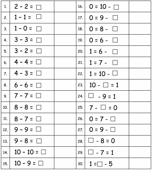 Eureka Math Grade 1 Module 1 Lesson 35 Sprint Answer Key 1