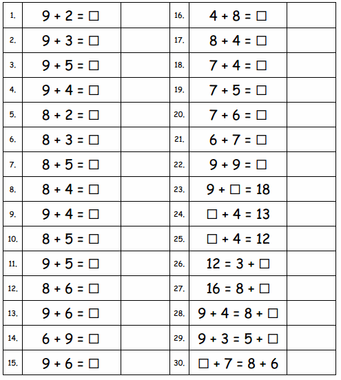 Eureka Math Grade 1 Module 2 Lesson 11 Sprint Answer Key 1