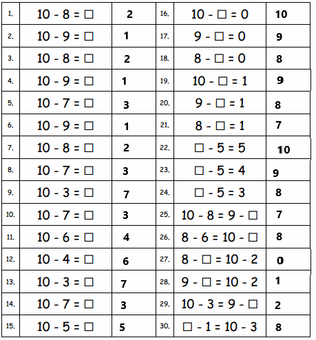 Eureka-Math-Grade-1-Module-2-Lesson-14-Sprint-Answer-Key-2