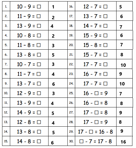 Eureka-Math-Grade-1-Module-2-Lesson-21-Sprint-Answer-Key-1