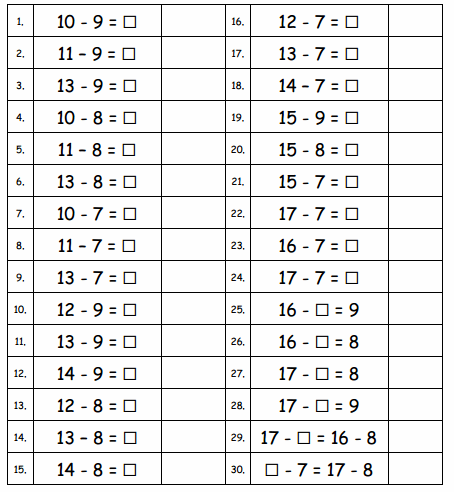 Eureka Math Grade 1 Module 2 Lesson 21 Sprint Answer Key 1