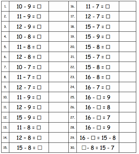 Eureka Math Grade 1 Module 2 Lesson 21 Sprint Answer Key 2