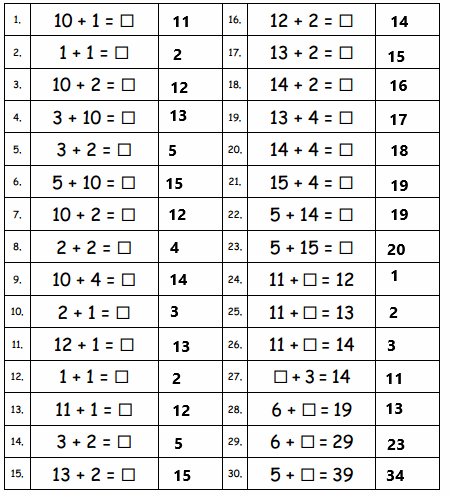 Eureka-Math-Grade-1-Module-2-Lesson-28-Sprint-Answer-Key-2