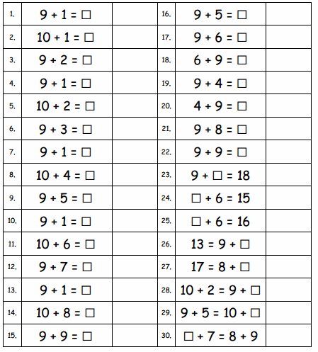 Eureka Math Grade 1 Module 2 Lesson 8 Sprint Answer Key 1