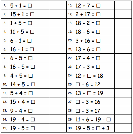 Eureka Math Grade 1 Module 3 Lesson 3 Sprint Answer Key 2