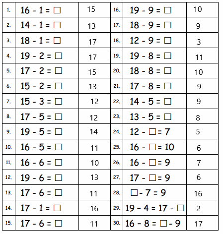 Eureka-Math-Grade-1-Module-3-Lesson-5-Sprint-Answer-Key-2