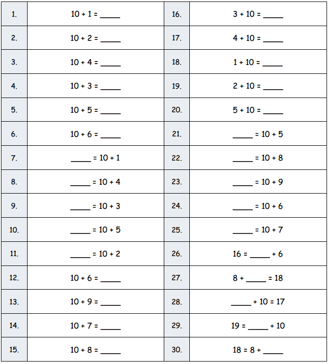 Eureka Math Grade 2 Module 1 Lesson 1 Sprint Answer Key 1