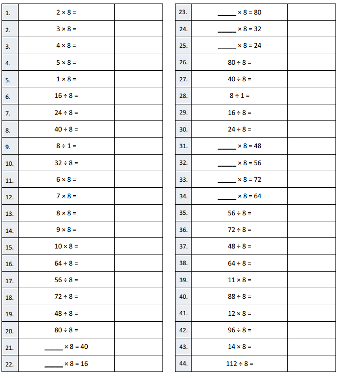 Eureka Math Grade 3 Module 3 Lesson 13 Sprint Answer Key 1