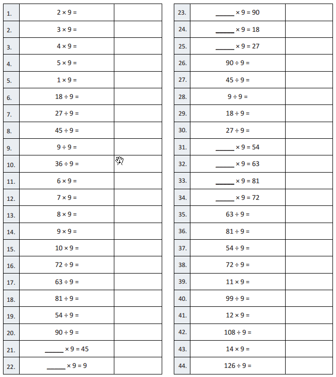 Eureka Math Grade 3 Module 3 Lesson 16 Sprint Answer Key 1