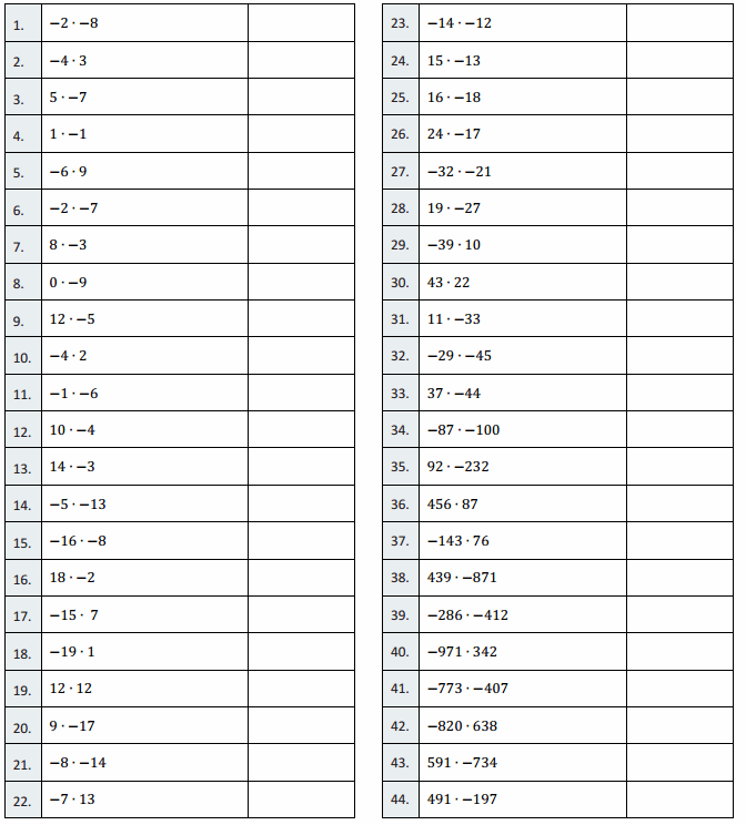 Eureka Math Grade 7 Module 2 Lesson 15 Integer Multiplication Round 1 Answer Key 60