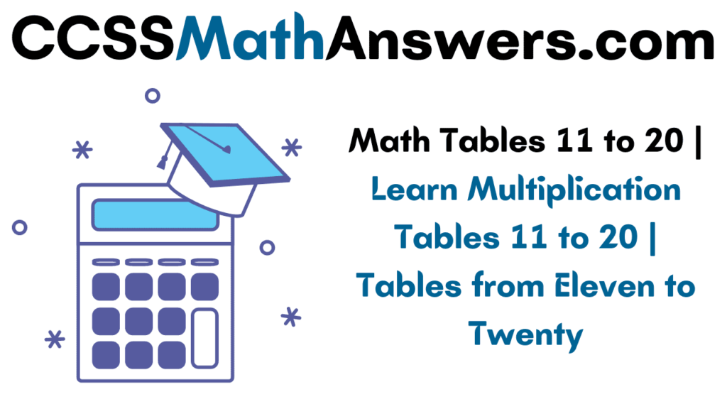 Math Tables 11 to 20