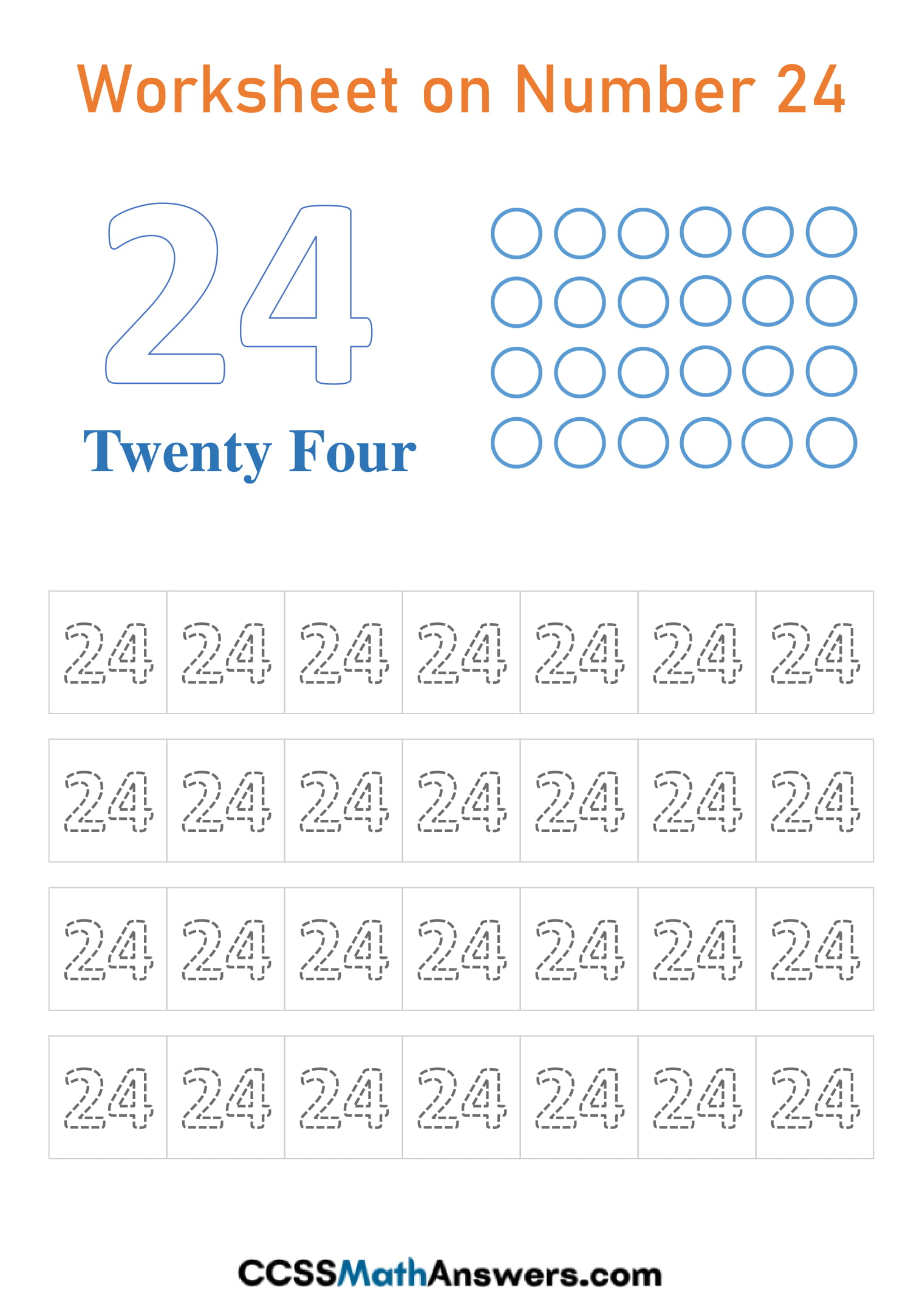 Worksheet On Number 24 For Kindergarten Free Printable Number 24 Tracing Counting Writing
