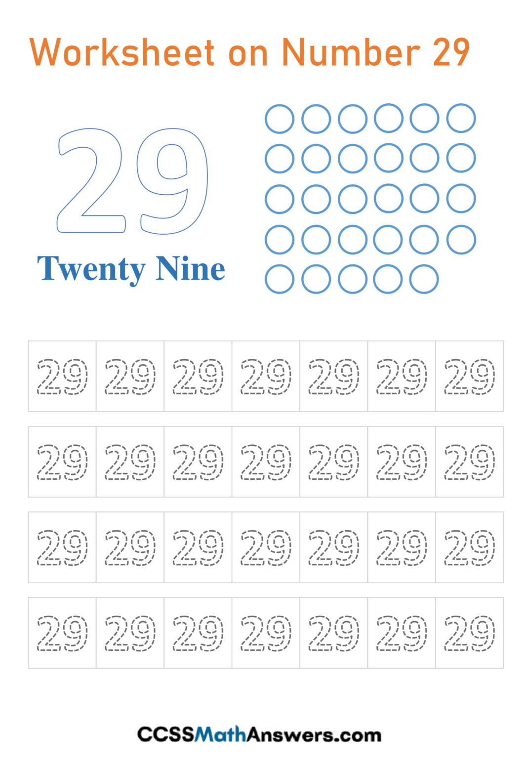 Worksheet On Number 29 Free Number 29 Tracing Writing Counting Worksheets For Preschool