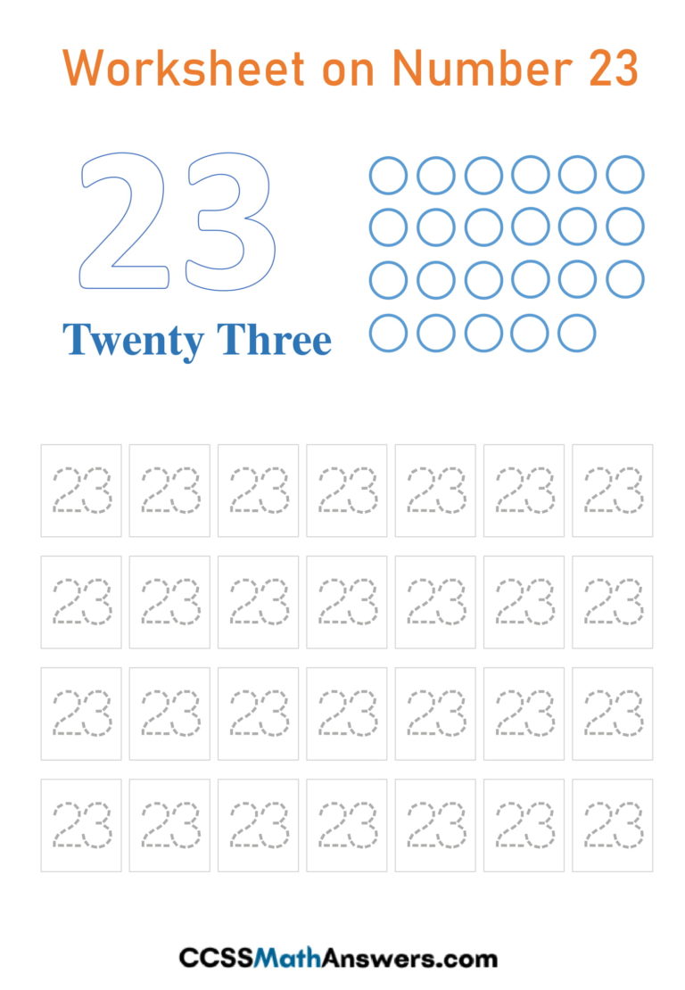 Worksheet on Number 23 | Preschool Number 23 Tracing, Counting, Writing