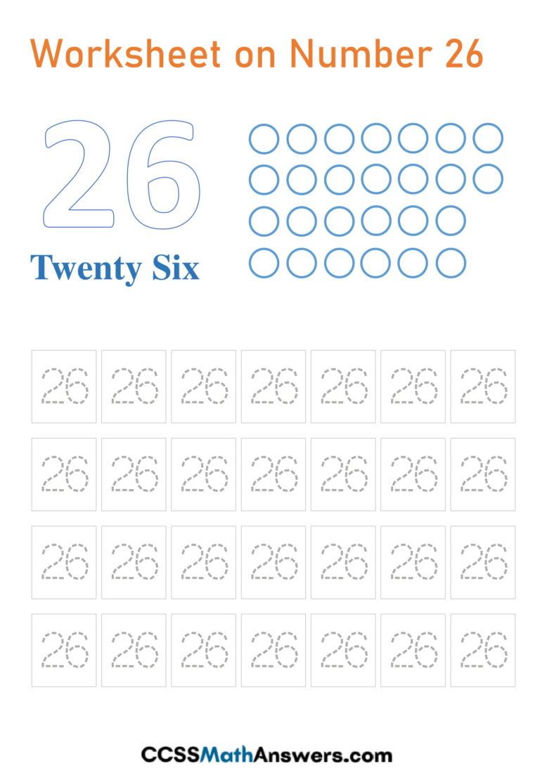 Worksheet On Number 26 For Kindergarten Free Printable Number 26 Writing Counting Tracing