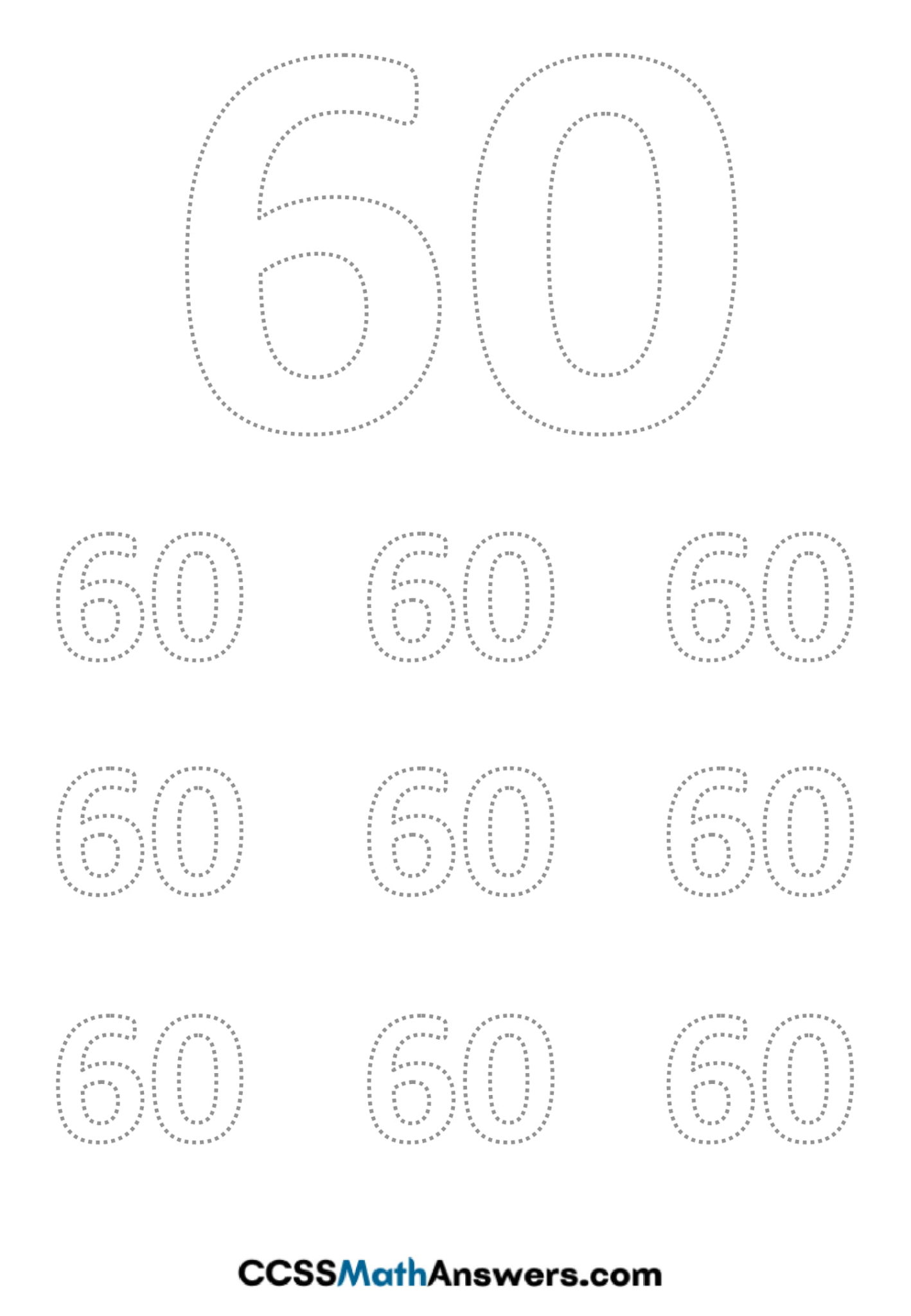 Worksheet On Number 60 Free Printable Number 60 Tracing Counting Writing Worksheets CCSS 