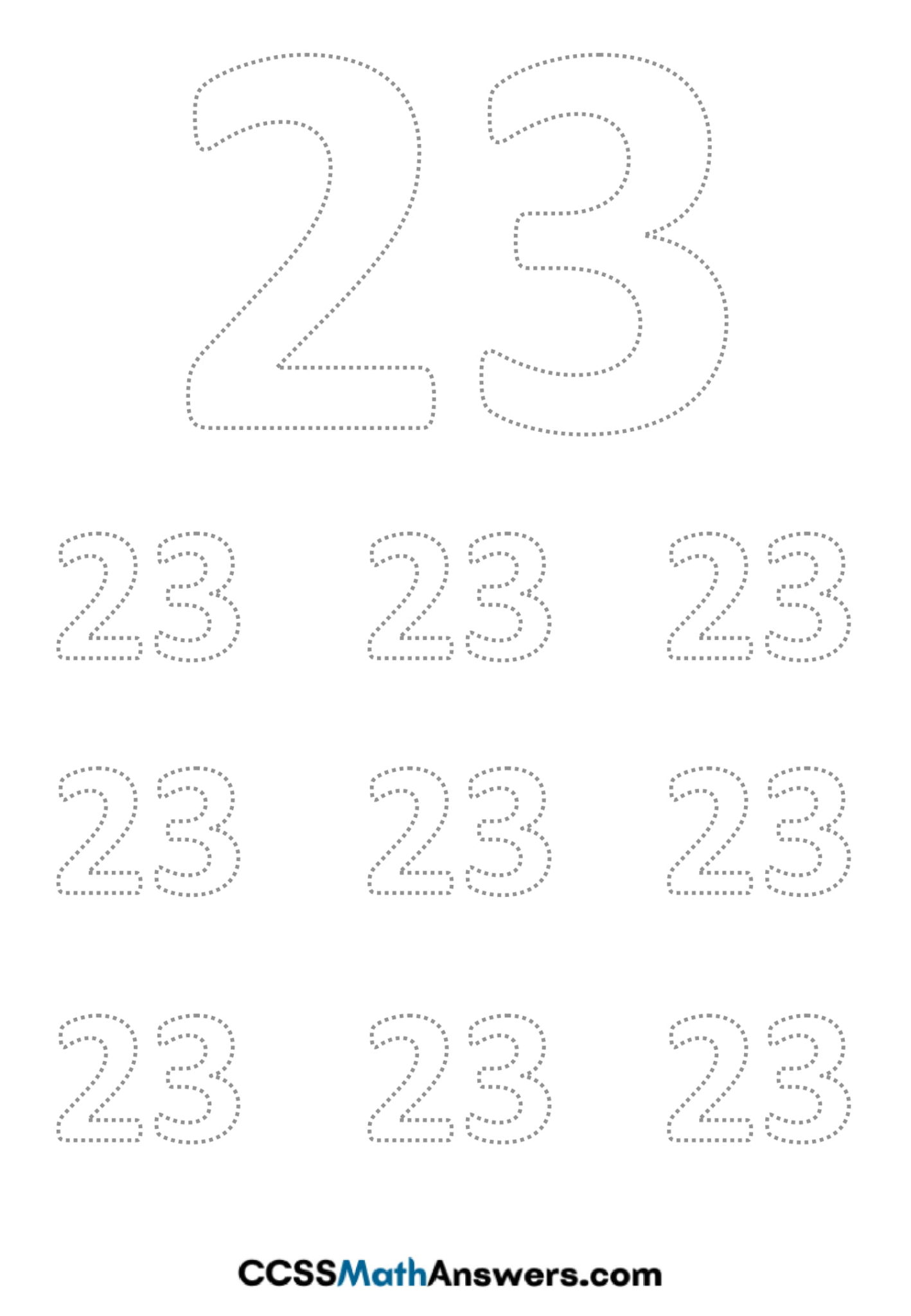 Worksheets For The Number 23