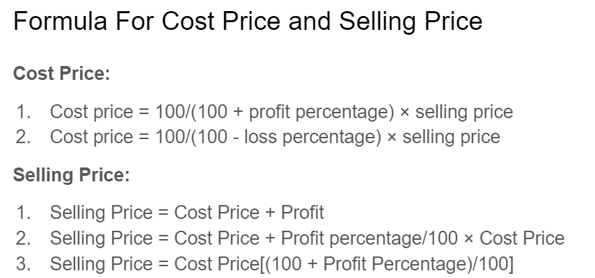 To find cost price or selling price when profit or loss is given