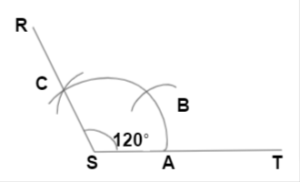 Example 2 of an angle by compass