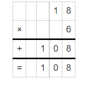 Multiplication of 18 and 6