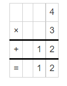 Multiplication of 4 and 3
