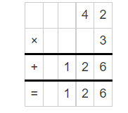 Multiplication of 42 and 3