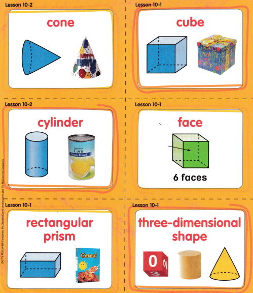 McGraw Hill My Math Grade 1 Chapter 10 Answer Key Three-Dimensional Shapes 6