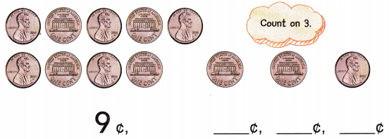 McGraw Hill My Math Grade 1 Chapter 3 Lesson 2 Answer Key Count On Using Pennies 12
