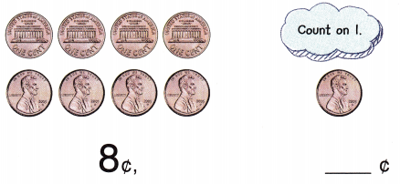 McGraw Hill My Math Grade 1 Chapter 3 Lesson 2 Answer Key Count On Using Pennies 8