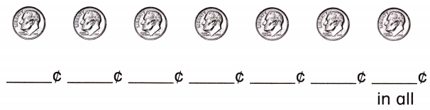 McGraw Hill My Math Grade 1 Chapter 5 Lesson 3 Answer Key Count by Tens Using Dimes 11