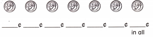 McGraw Hill My Math Grade 1 Chapter 5 Lesson 3 Answer Key Count by Tens Using Dimes 7