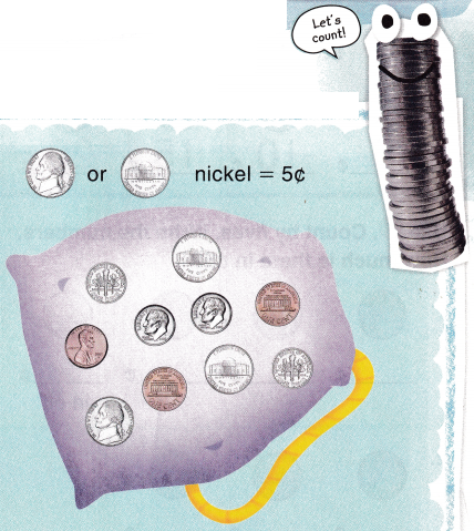 McGraw Hill My Math Grade 1 Chapter 5 Lesson 9 Answer Key Count by Fives Using Nickels 1
