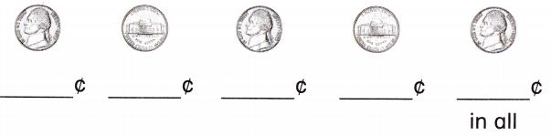 McGraw Hill My Math Grade 1 Chapter 5 Lesson 9 Answer Key Count by Fives Using Nickels 11