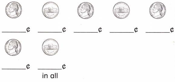McGraw Hill My Math Grade 1 Chapter 5 Lesson 9 Answer Key Count by Fives Using Nickels 8
