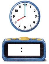 McGraw Hill My Math Grade 1 Chapter 8 Lesson 6 Answer Key Time to the Hour Digital 9